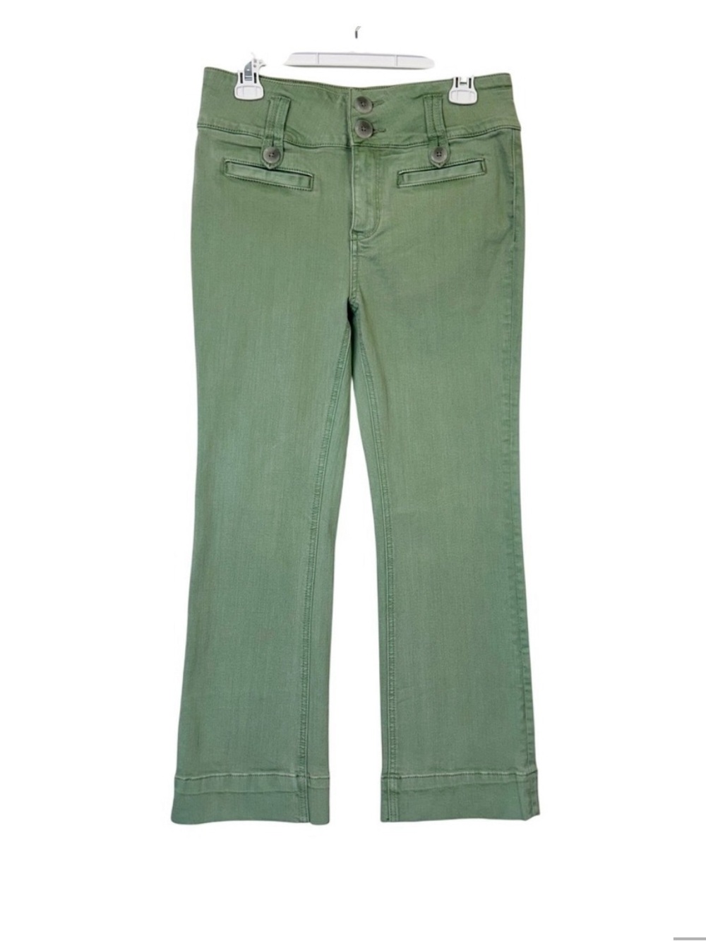 Anthropologie Pilcro High Rise Flare Jeans Women's Size 27 Green Ankle